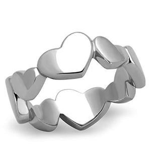 WildKlass Stainless Steel Heart Ring High Polished (no Plating) Women-WildKlass Jewelry