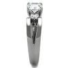 WildKlass Stainless Steel Ring High Polished (no Plating) Women AAA Grade CZ Clear-WildKlass Jewelry