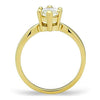 WildKlass Stainless Steel Solitaire Ring IP Gold Women AAA Grade CZ Clear-WildKlass Jewelry