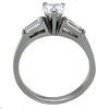 WildKlass Stainless Steel Heart Ring High Polished (no Plating) Women AAA Grade CZ Clear-WildKlass Jewelry