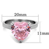 WildKlass Stainless Steel Heart Ring High Polished (no Plating) Women AAA Grade CZ Rose-WildKlass Jewelry