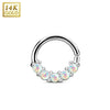14Kt. White Gold Lined Opal Set Bendable WildKlass Septum/Cartilage Rings-WildKlass Jewelry
