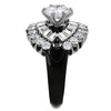 WildKlass Stainless Steel Pave Ring Two-Tone IP Black Women AAA Grade CZ Clear-WildKlass Jewelry