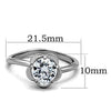 WildKlass Stainless Steel Flower Ring High Polished (no Plating) Women AAA Grade CZ Clear-WildKlass Jewelry