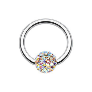 Multi-Sprinkle Dot Multi Gem Captive Bead Ring 316L Surgical Steel-WildKlass Jewelry