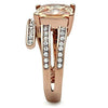 WildKlass Stainless Pave Steel Ring IP Rose Gold Women AAA Grade CZ Champagne-WildKlass Jewelry