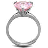 WildKlass Stainless Steel Heart Ring High Polished (no Plating) Women AAA Grade CZ Rose-WildKlass Jewelry