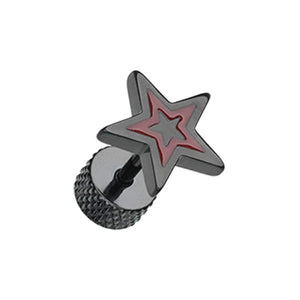 Blackline Star Embossed Steel Fake WildKlass Plug-WildKlass Jewelry