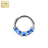14Kt. White Gold Lined Opal Set Bendable WildKlass Septum/Cartilage Rings-WildKlass Jewelry