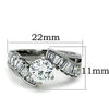 WildKlass Stainless Pave Steel Ring High Polished (no Plating) Women AAA Grade CZ Clear-WildKlass Jewelry
