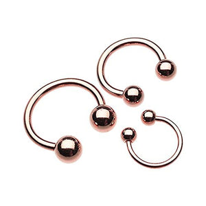 Rose Gold Septum Horseshoe Ring 18g 16g 14g (Sold individually)-WildKlass Jewelry