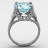 WildKlass Stainless Steel Pave Ring High Polished (no Plating) Women AAA Grade CZ Sea Blue-WildKlass Jewelry
