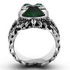WildKlass Stainless Steel Animals Ring High Polished (no Plating) Women Synthetic Emerald-WildKlass Jewelry