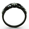 WildKlass Stainless Steel Flower Ring IP Black Women Top Grade Crystal Multi Color-WildKlass Jewelry