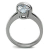 WildKlass Stainless Steel Solitaire Ring High Polished (no Plating) Women AAA Grade CZ Clear-WildKlass Jewelry
