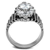 WildKlass Stainless Halo Steel Ring High Polished (no Plating) Women AAA Grade CZ Clear-WildKlass Jewelry