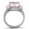 WildKlass Stainless Steel Engagement Ring High Polished (no Plating) Women AAA Grade CZ Rose-WildKlass Jewelry