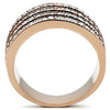 WildKlass Stainless Steel Pave Ring IP Rose Gold Women AAA Grade CZ Clear-WildKlass Jewelry