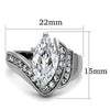 WildKlass Stainless Steel Pave Ring High Polished (no Plating) Women AAA Grade CZ Clear-WildKlass Jewelry