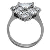 WildKlass Stainless Steel Triangle Ring High Polished (no Plating) Women AAA Grade CZ Clear-WildKlass Jewelry
