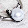 316L Stainless Steel Pearl Cat Snap-in WildKlass Captive Bead Ring/Septum Ring-WildKlass Jewelry