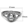 WildKlass Stainless Steel Pave Ring High Polished (no Plating) Women AAA Grade CZ Clear-WildKlass Jewelry