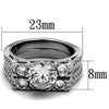 WildKlass Stainless Steel Wedding Ring High Polished (no Plating) Women AAA Grade CZ Clear-WildKlass Jewelry