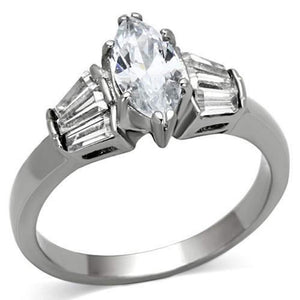 WildKlass Stainless Steel Engagement Ring High Polished (no Plating) Women AAA Grade CZ Clear-WildKlass Jewelry