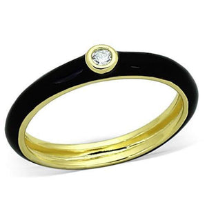 WildKlass Stainless Steel Promise Ring Gold Women AAA Grade CZ Clear-WildKlass Jewelry