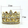 WildKlass Stainless Steel Crown Ring IP Gold Women Top Grade Crystal Clear-WildKlass Jewelry