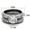 WildKlass Stainless Steel Wedding Ring High Polished (no Plating) Women AAA Grade CZ Clear-WildKlass Jewelry