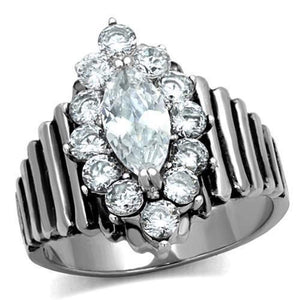 WildKlass Stainless Halo Steel Ring High Polished (no Plating) Women AAA Grade CZ Clear-WildKlass Jewelry
