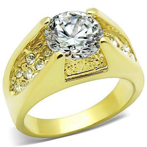 WildKlass Stainless Steel Pave Ring IP Gold Women AAA Grade CZ Clear-WildKlass Jewelry
