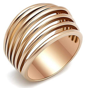 WildKlass Stainless Steel Minimalists Ring IP Rose Gold Women-WildKlass Jewelry