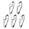 WILDKLASS 5 Pcs Value Pack IP Plated Assorted Shaped 316L Surgical Steel Hoop Ring for Nose & Ear Cartilage-WildKlass Jewelry