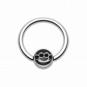Brassknuckle Logo Ball Captive Bead Ring-WildKlass Jewelry