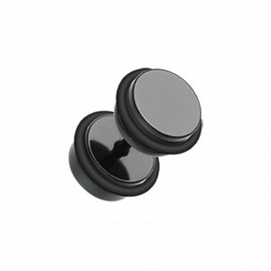 Blackline Basic Steel Fake Plug-WildKlass Jewelry