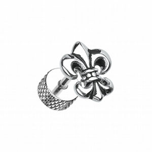 Fleur De Lis Steel Fake Plug-WildKlass Jewelry