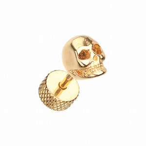 Golden Death Skull Steel Fake Plug-WildKlass Jewelry
