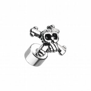 Pirate Skull Steel Fake Plug-WildKlass Jewelry
