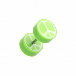 Peace Retro UV Acrylic Fake Plug-WildKlass Jewelry