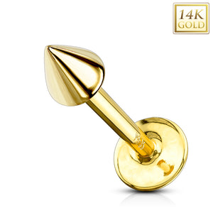 Spike Top 14 Karat Solid Gold WildKlass Labret Monroe-WildKlass Jewelry