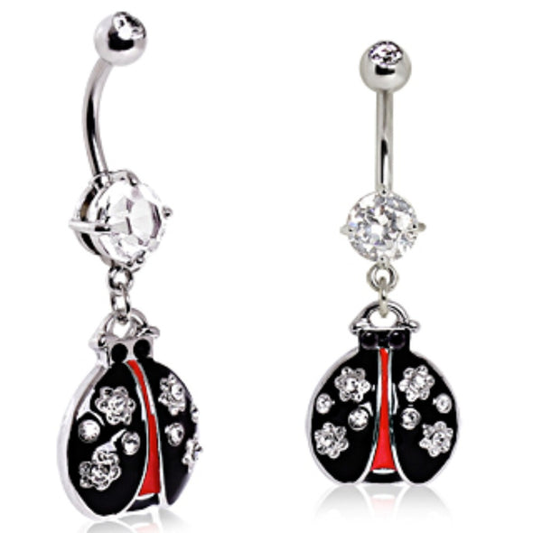 316L Surgical Steel Lady Bug Navel Ring-WildKlass Jewelry