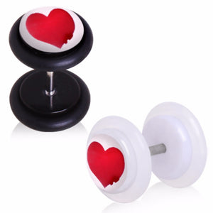 UV Acrylic Heart Fake Plug-WildKlass Jewelry