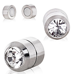 Clear CZ Magnetic Fake Plugs-WildKlass Jewelry