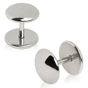 316L Surgical Steel Convex Disc Fake Plug-WildKlass Jewelry