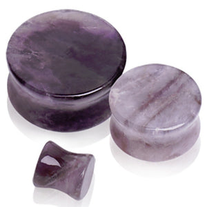 Natural Amethyst Semi-Precious Stone Saddle Plug-WildKlass Jewelry