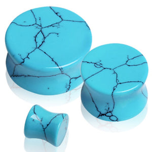 Solid Turquoise Semi-Precious Stone Saddle Plug-WildKlass Jewelry