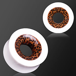 Organic Buffalo Bone Flesh Tunnel with Coconut Wood Inlay Plug-WildKlass Jewelry