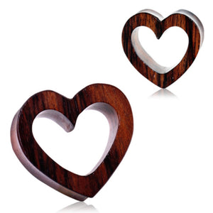 Organic Sono Wood Heart Tunnel Plug-WildKlass Jewelry